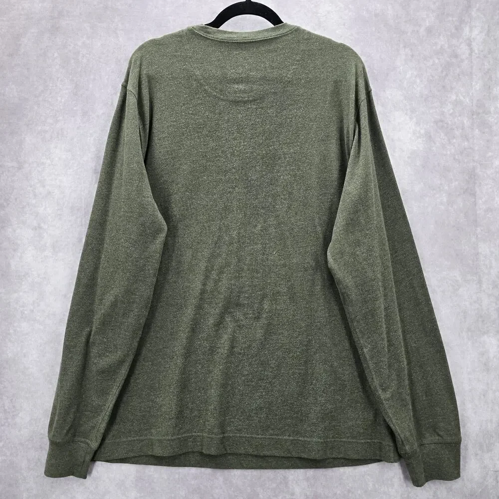 Saddlebred Green Long Sleeve Pullover Cotton Tshirt‎ Tee Sweater Mens Large Tall